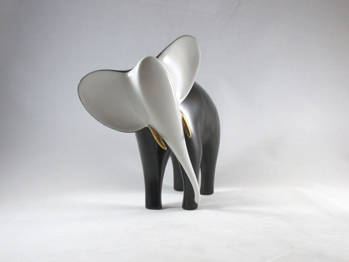 SOLD - Royal Dux Bohemia Porcelain Elephant byJaroslav Jezek