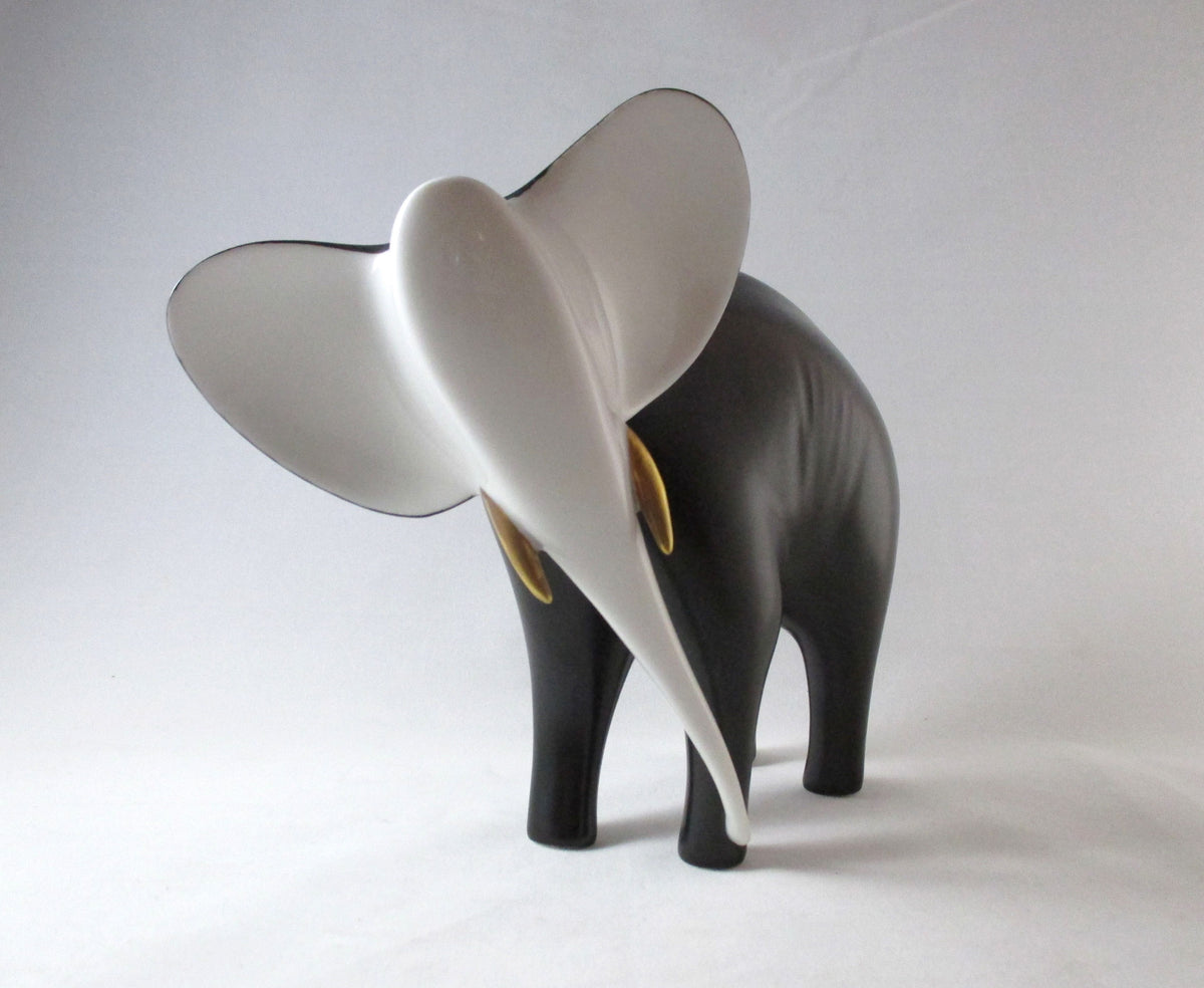 SOLD - Royal Dux Bohemia Porcelain Elephant byJaroslav Jezek