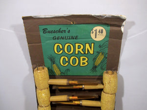 SOLD - Vintage American Buescher"s Genuine Store Display Corn Cob pipes Circa 1950
