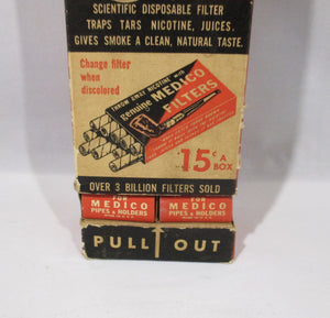 SOLD - Vintage American Genuine Medico Store display, filter for pipes and holders. Circa 1950